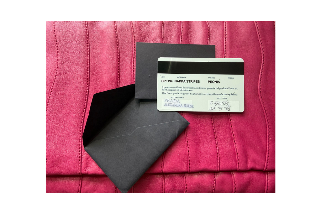 Prada Nappa Stripes Peonia Leather Clutch