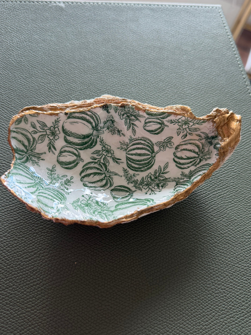 Gourds & Gold — Hand-Gilded Oyster Trinket Dish No. 02