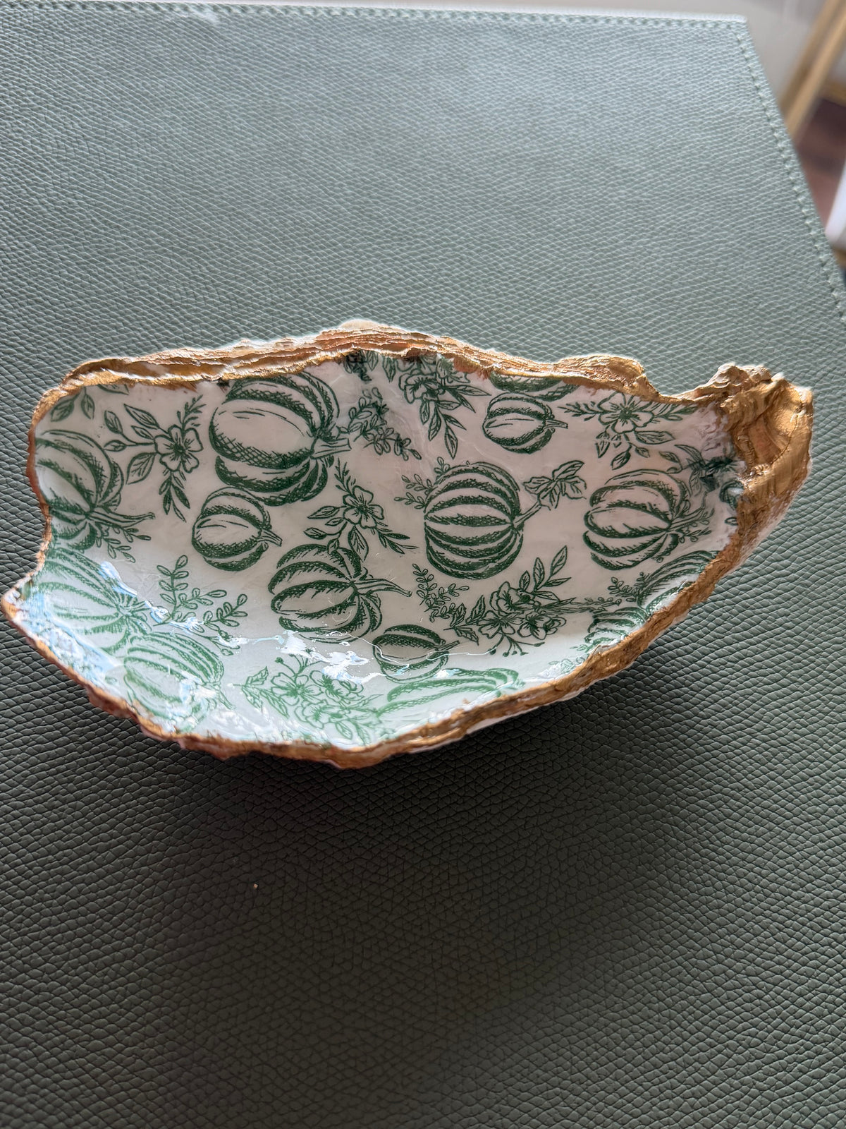 Gourds & Gold — Hand-Gilded Oyster Trinket Dish No. 02