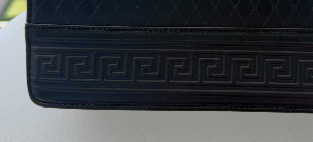 Vintage Gianni Versace Black Leather Medusa Clutch