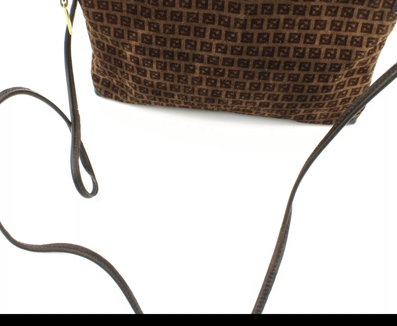 Vintage Fendi Zucca Monogram Suede Shoulder Bag - Circa 1990s