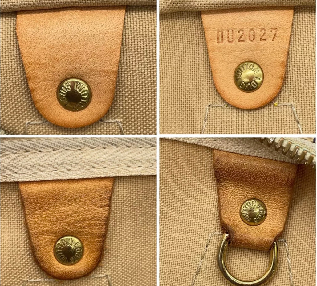 Louis Vuitton Speedy 30 Damier Azur Canvas | 2007 Vintage Top Handle Bag
