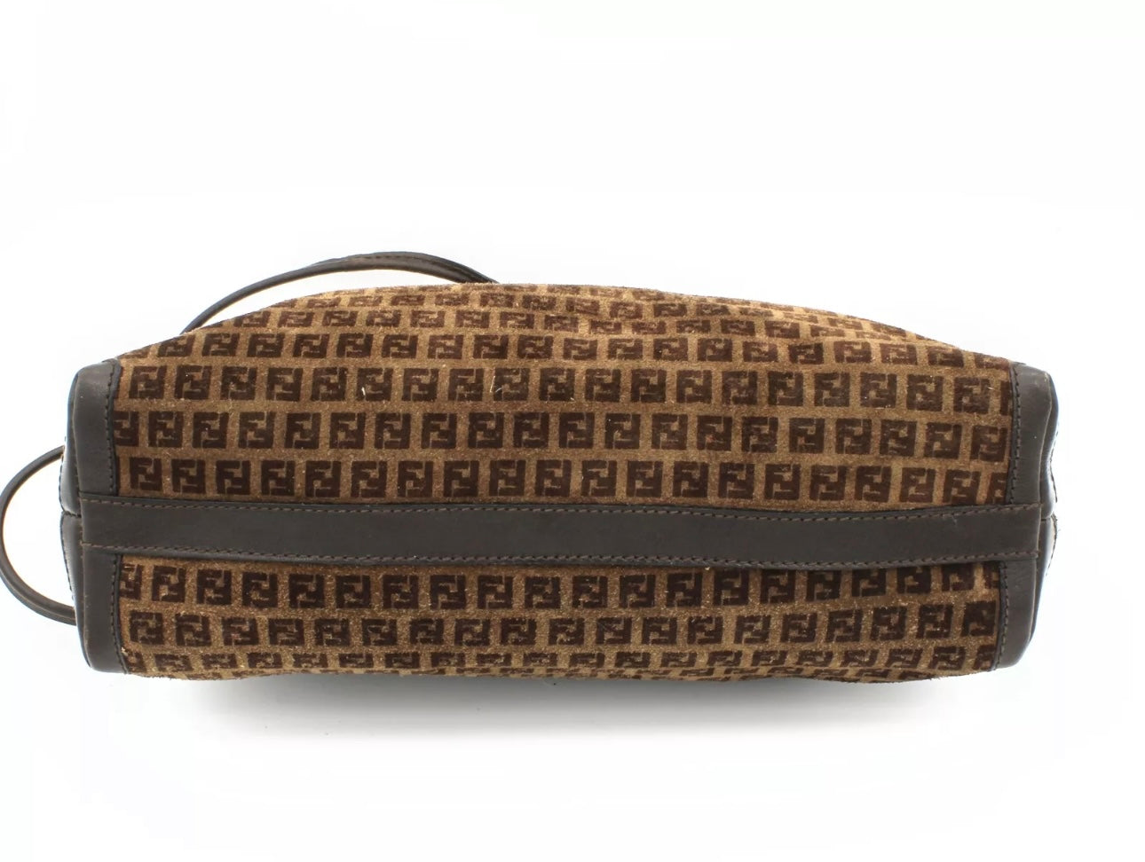 Vintage Fendi Zucca Monogram Suede Shoulder Bag - Circa 1990s