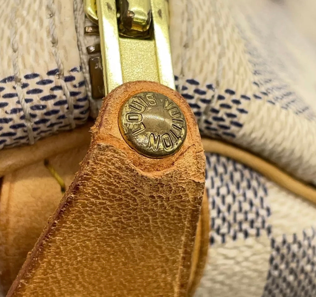 Louis Vuitton Speedy 30 Damier Azur Canvas | 2007 Vintage Top Handle Bag