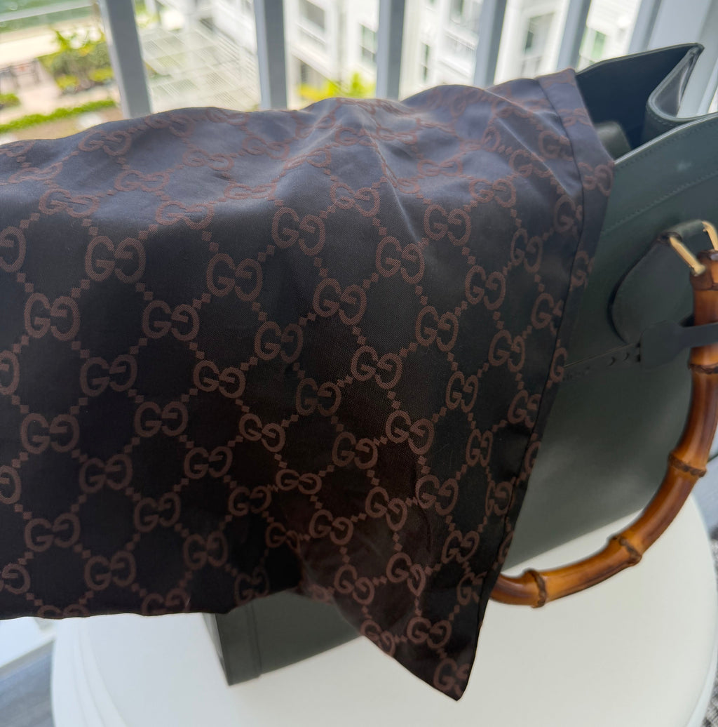 Vintage Gucci Large Diana Bamboo Tote in Forest Green Leather