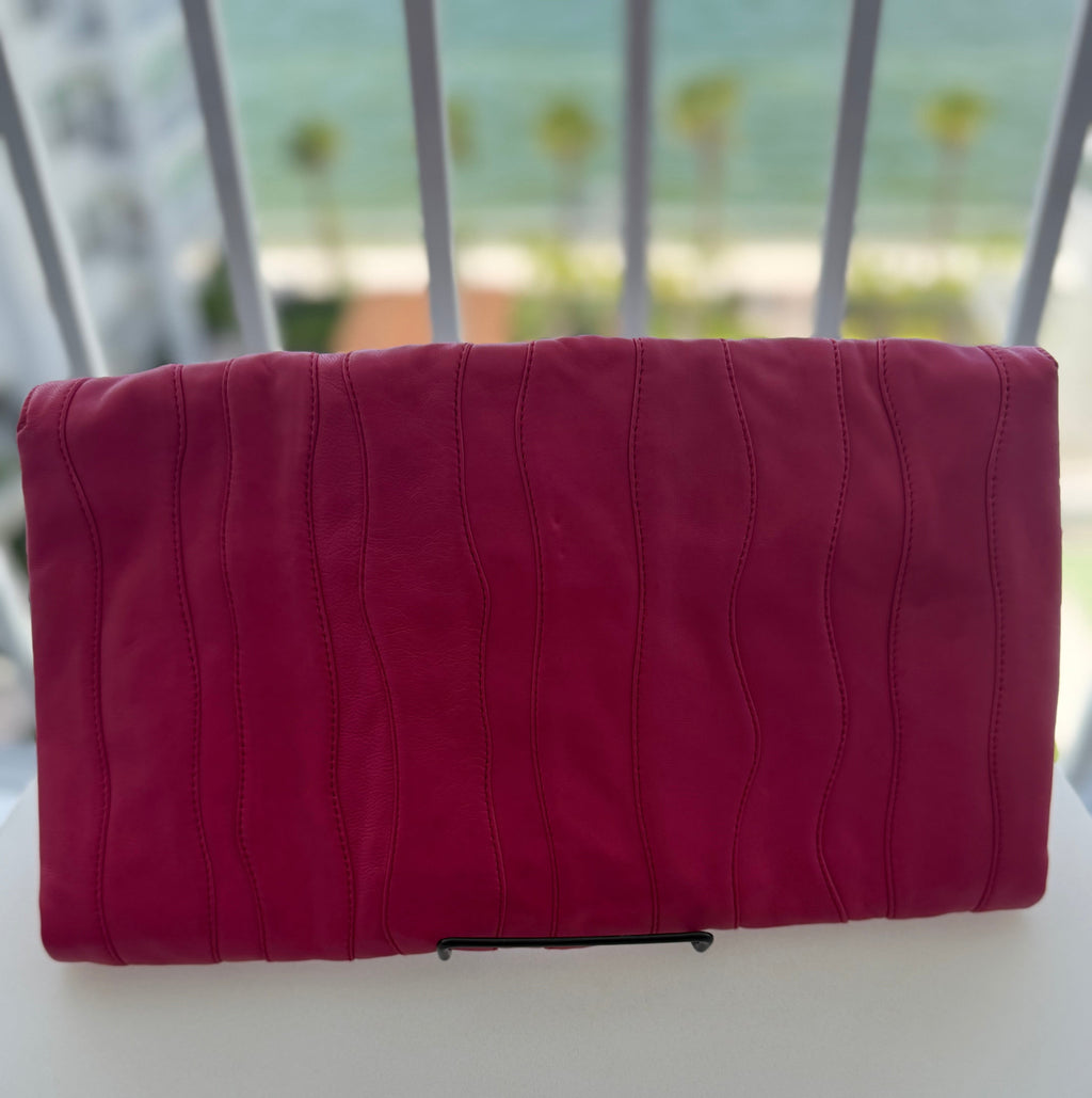 Prada Nappa Stripes Peonia Leather Clutch
