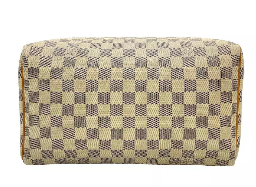 Louis Vuitton Speedy 30 Damier Azur Canvas | 2007 Vintage Top Handle Bag