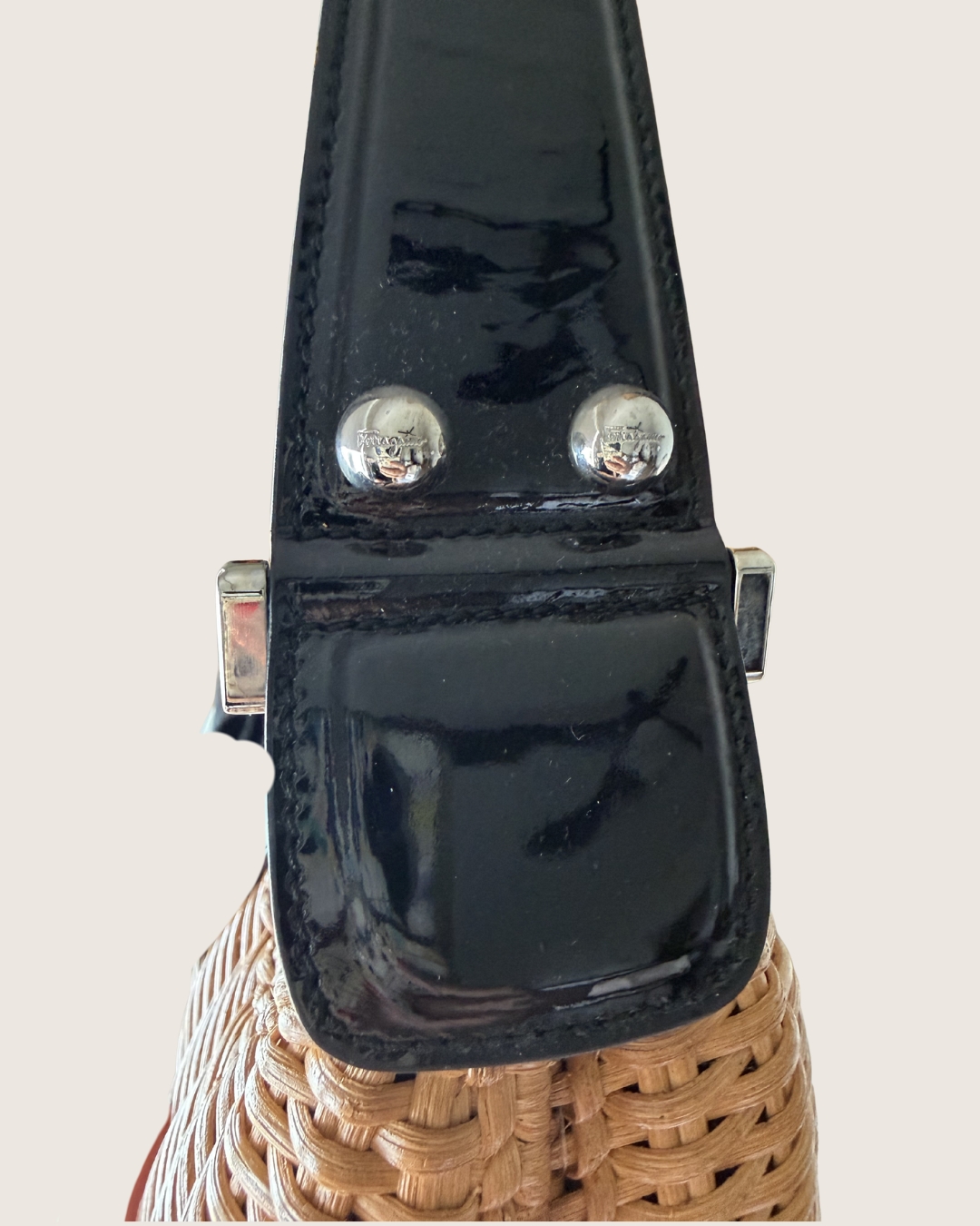 Salvatore Ferragamo Gancini Wicker Hobo Shoulder Bag